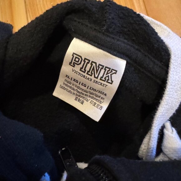 Victoria's Secret PINK Black Zip Up Hoodie - Picture 2 of 2